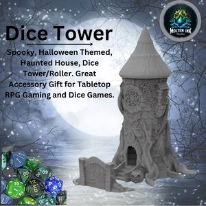Spooky Themed Dice Tower you pick your color